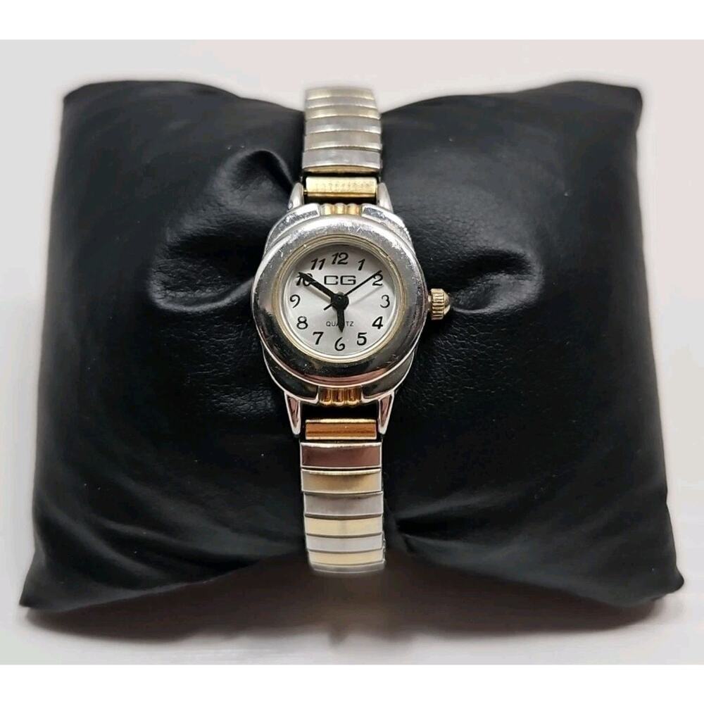 Vintage Cg220L Analog Quartz Women Silver & Gold Tone Watch New Battery W156